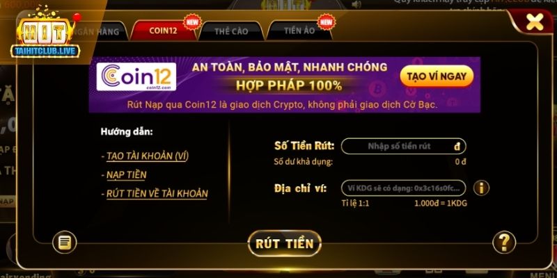 Chọn phương thức nhận thưởng HitClub