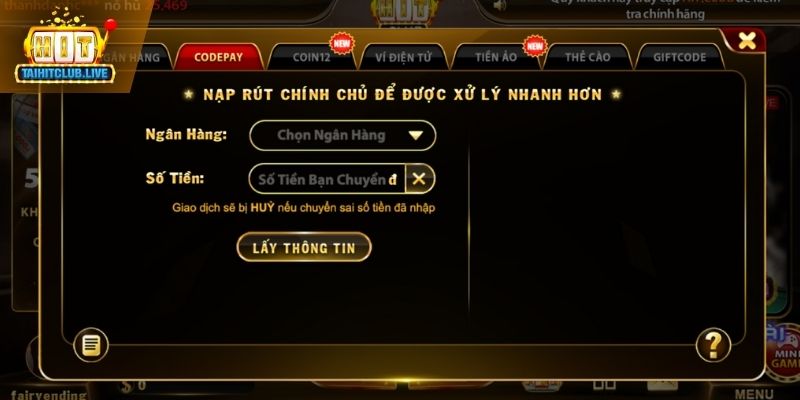 Phương thức giao dịch tại Hit Club